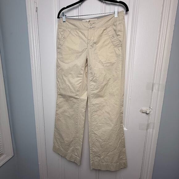 Converse One Star Pants Womens 4 Khaki Cotton Flare Low Rise Y2K Skater Tan - Picture 1 of 9